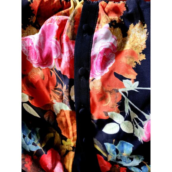 Torrid Sleeveless V-Neck Floral Chiffon Knee Length Spring Dress Plus Size 2 - Picture 5 of 6